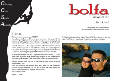 The cover of the August 2006 BOLFA